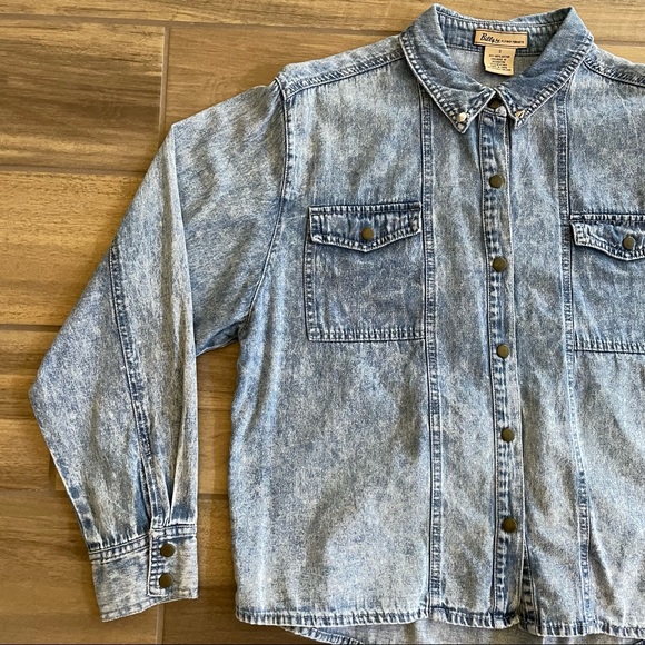 BILLY Light Denim Button Up Sz SMALL - Picture 4 of 8